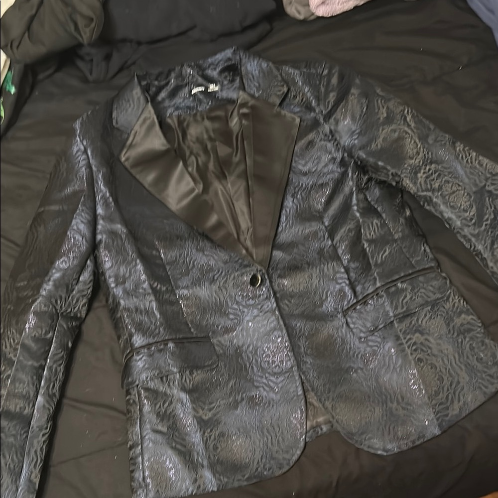 Manfinity Black Blazer with Textured Design